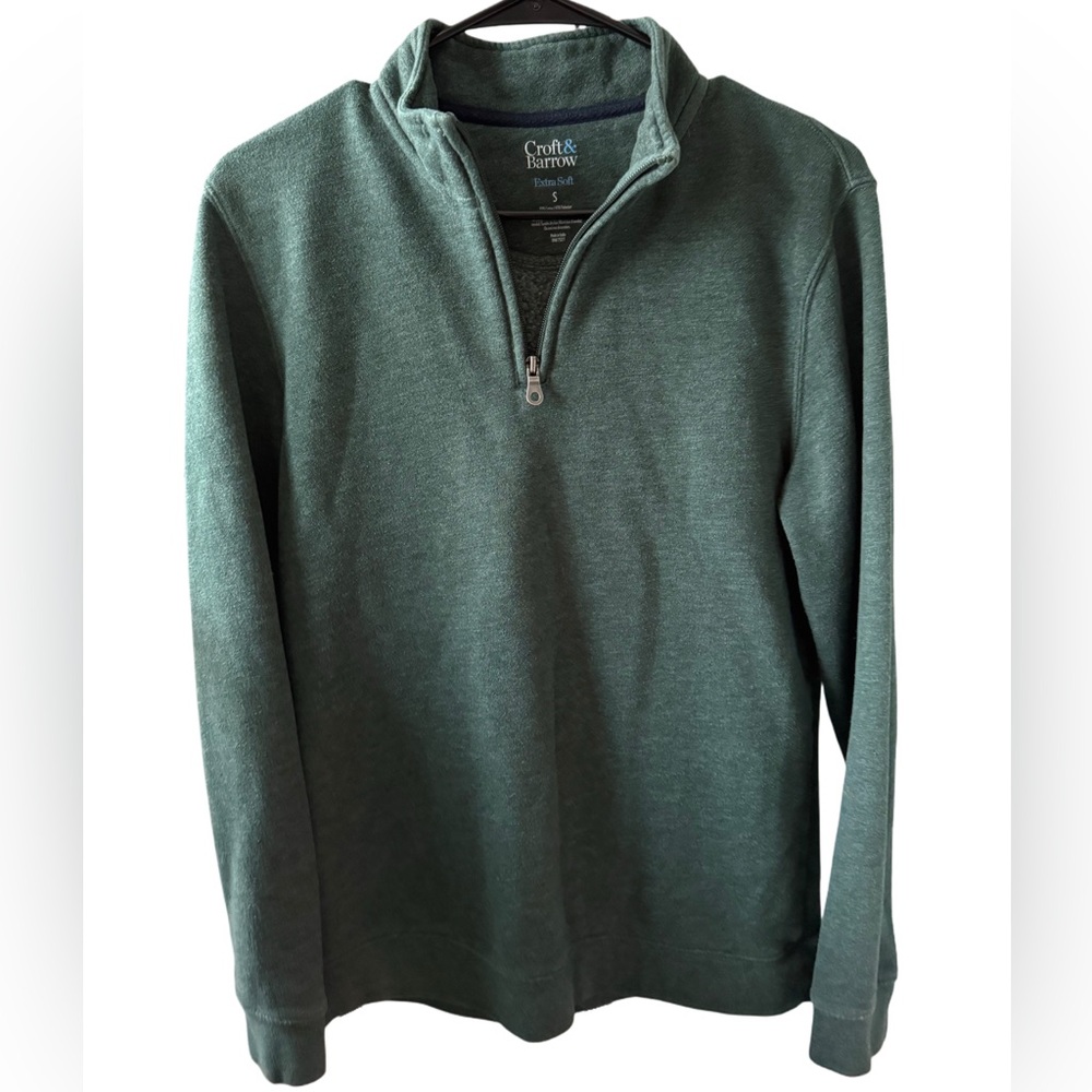 Classic Croft & Barrow Versatile Men's Green Quarter-Zip Sweater